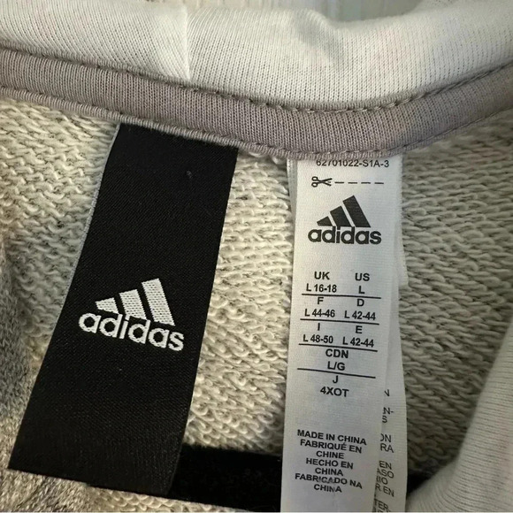 Size L Adidas Grey Embroidered Toronto Maple Leafs Hoodie Sweater - Picture 4 of 4